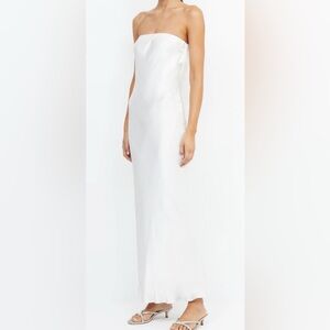 Elegant Ivory Silk Strapless Gown
